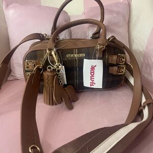Steve Madden Tan and Brown Crossbody Bag